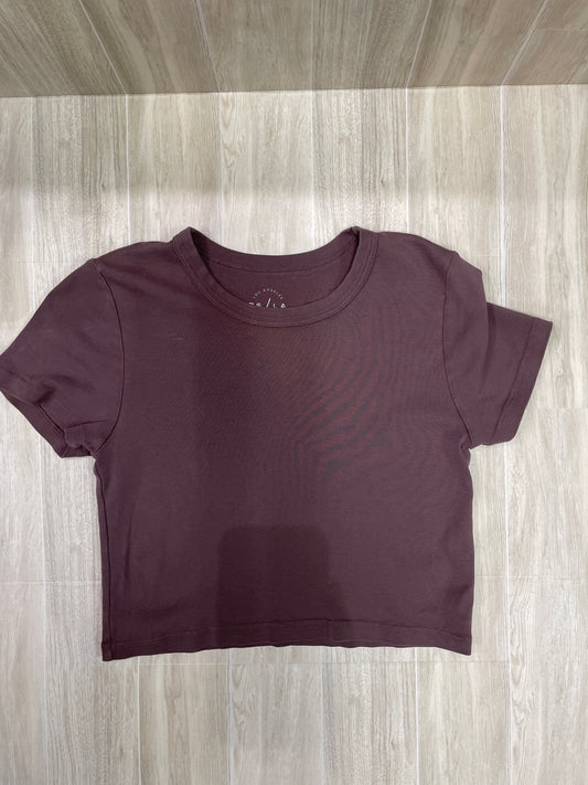 Womens Medium PS/LA Dark Mauve Crop Shirt - Wing Graphic on Back