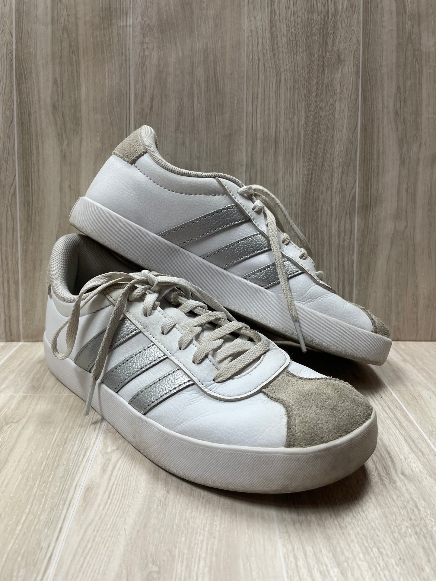 4Y White/Silver Adidas Sambas