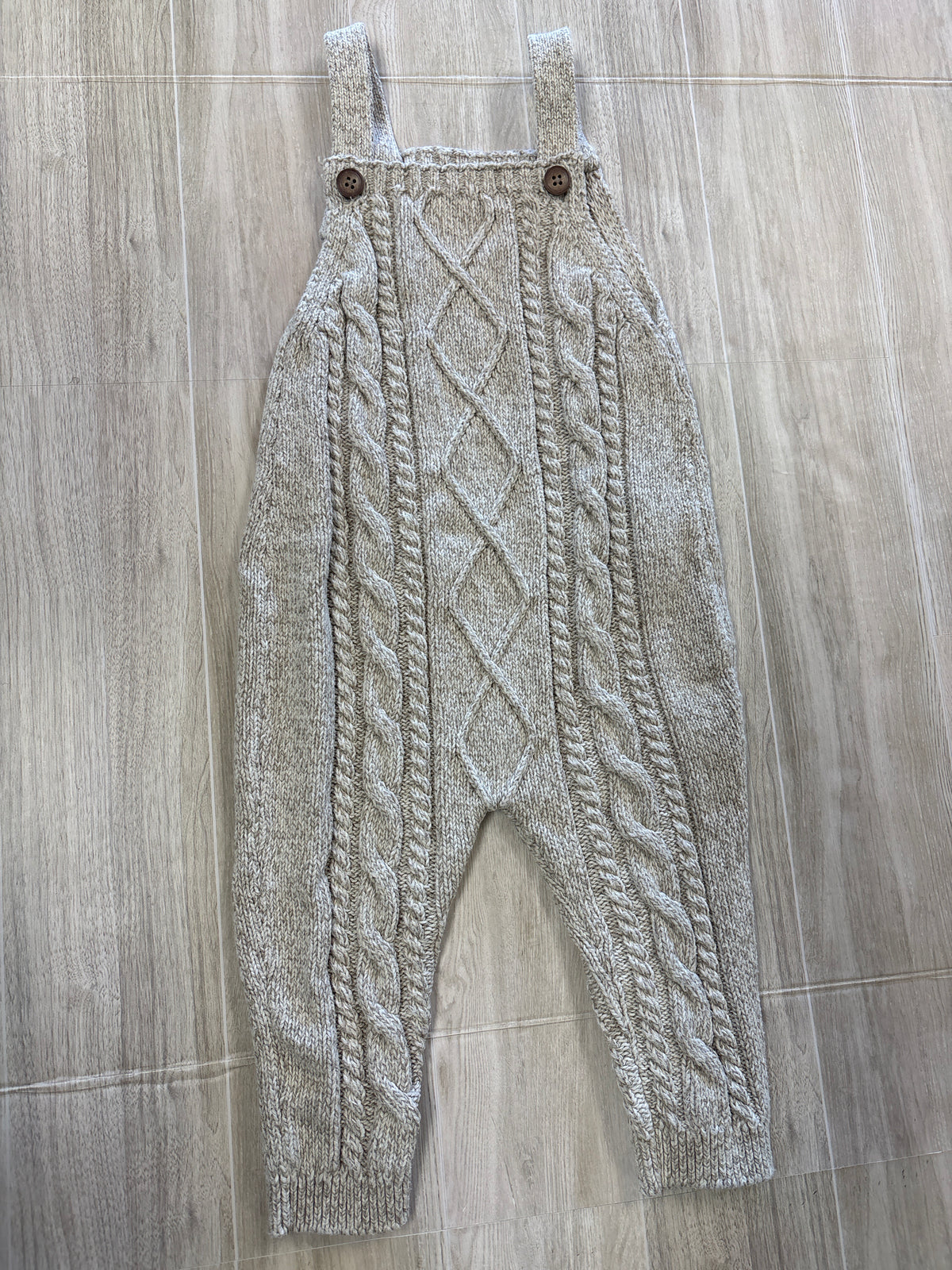 9m Organic Knit Oatmeal Overall