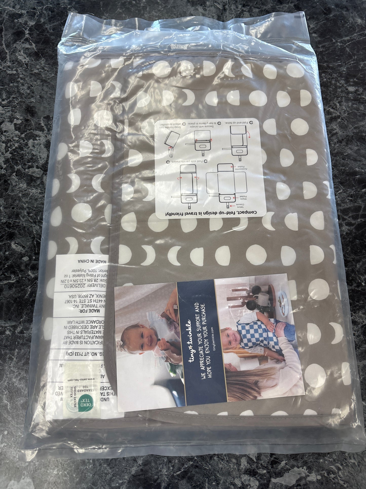 NWT Changing Pad - Travel Grey Polka Dots