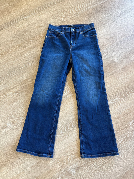 Womens 4/27 Banana Republic Cropped Bootcut Dark Wash Denim