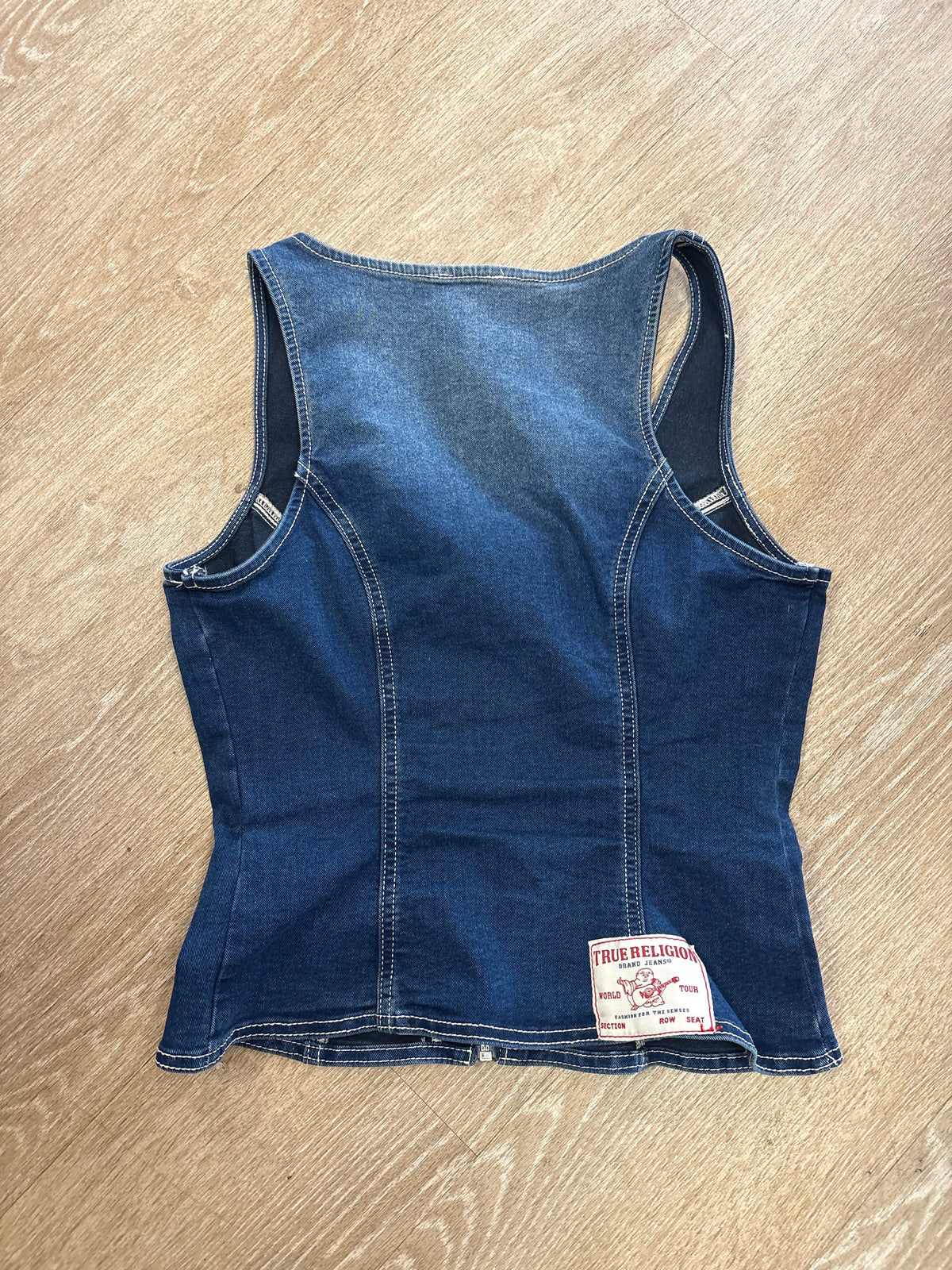 Womens Medium True Religion Denim Zipper Tank