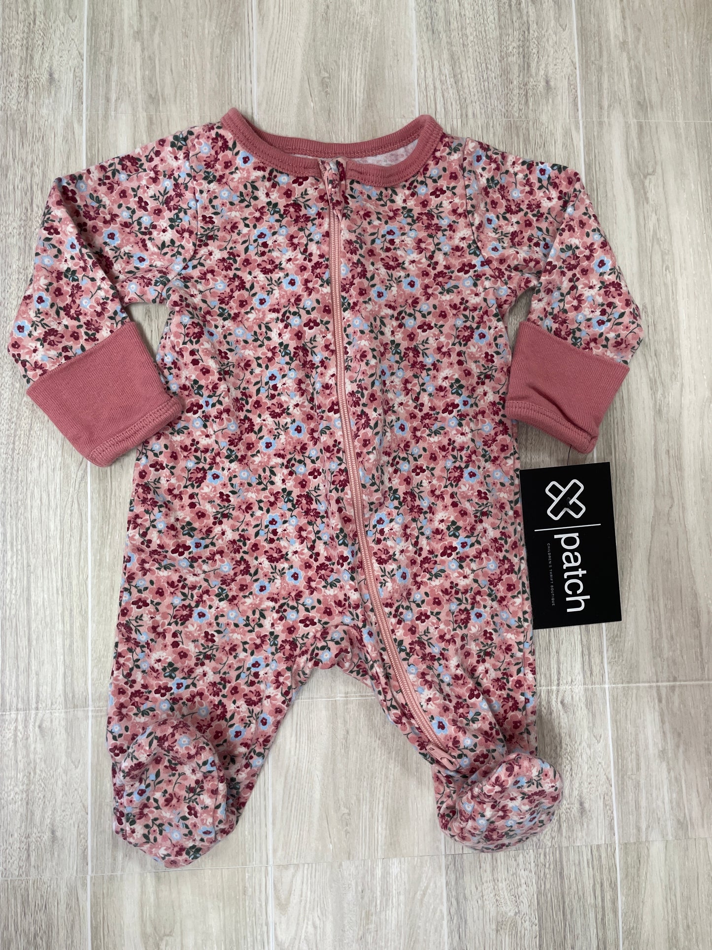 Newborn Pink Flowers Pajama