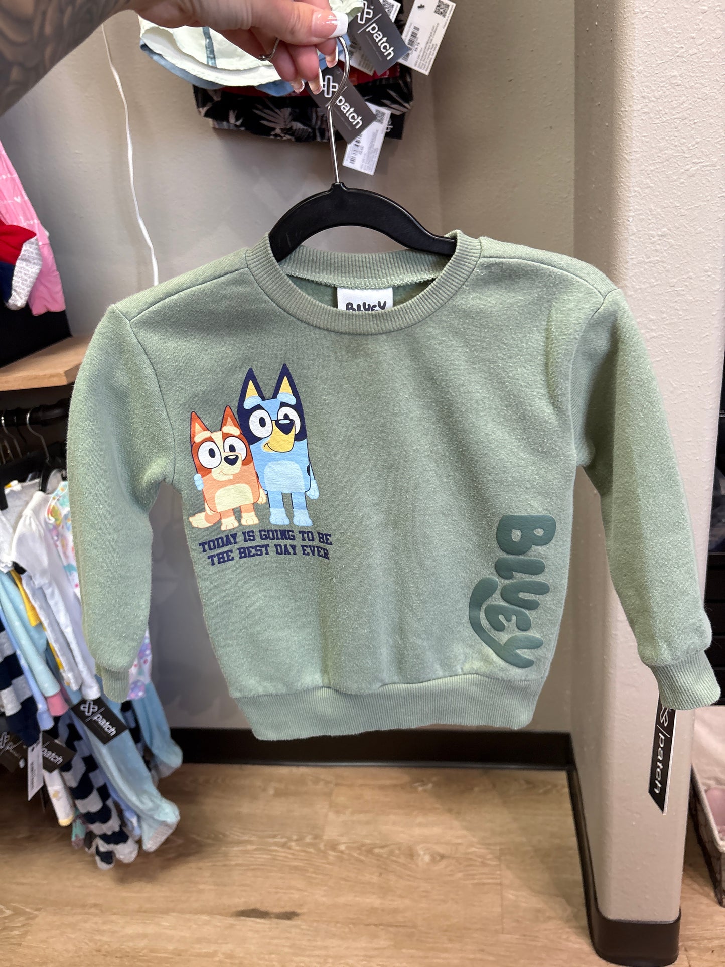 2T Olive Bluey Pullover