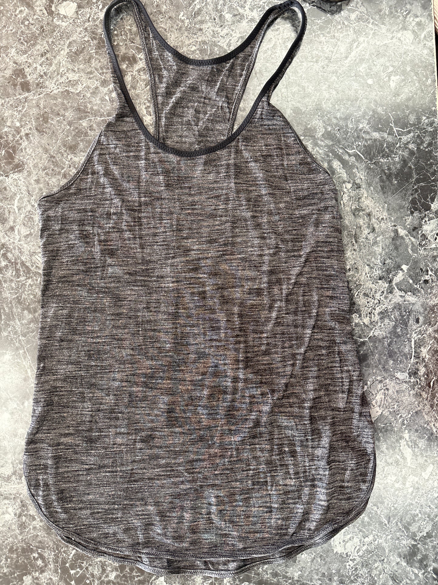 Womens 8 Lululemon Racerback Tank - Heathered Black
