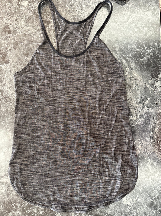 Womens 8 Lululemon Racerback Tank - Heathered Black