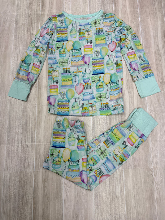 3T Birdie Bean Blue Happy Birthday Cake 2 Piece Lounge Set