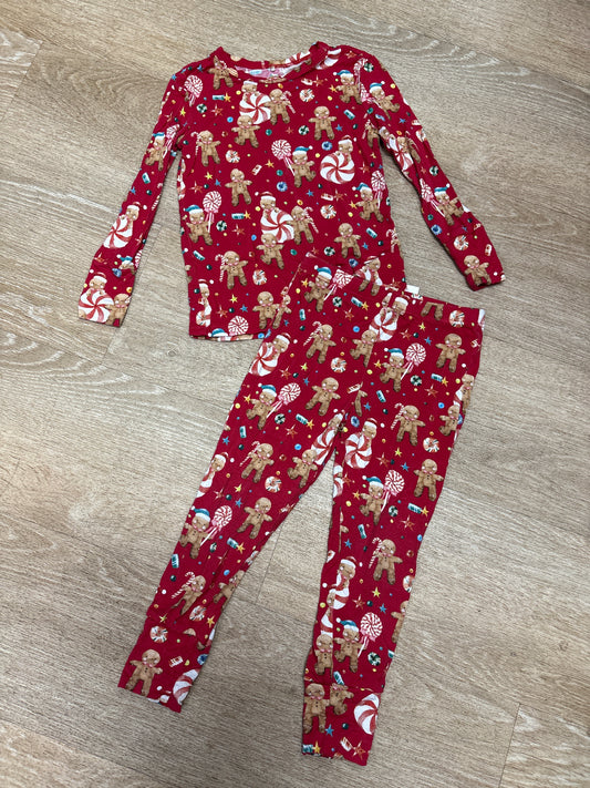3/4T Posh Peanut Red Gingerbread Man Holiday Lounge Set