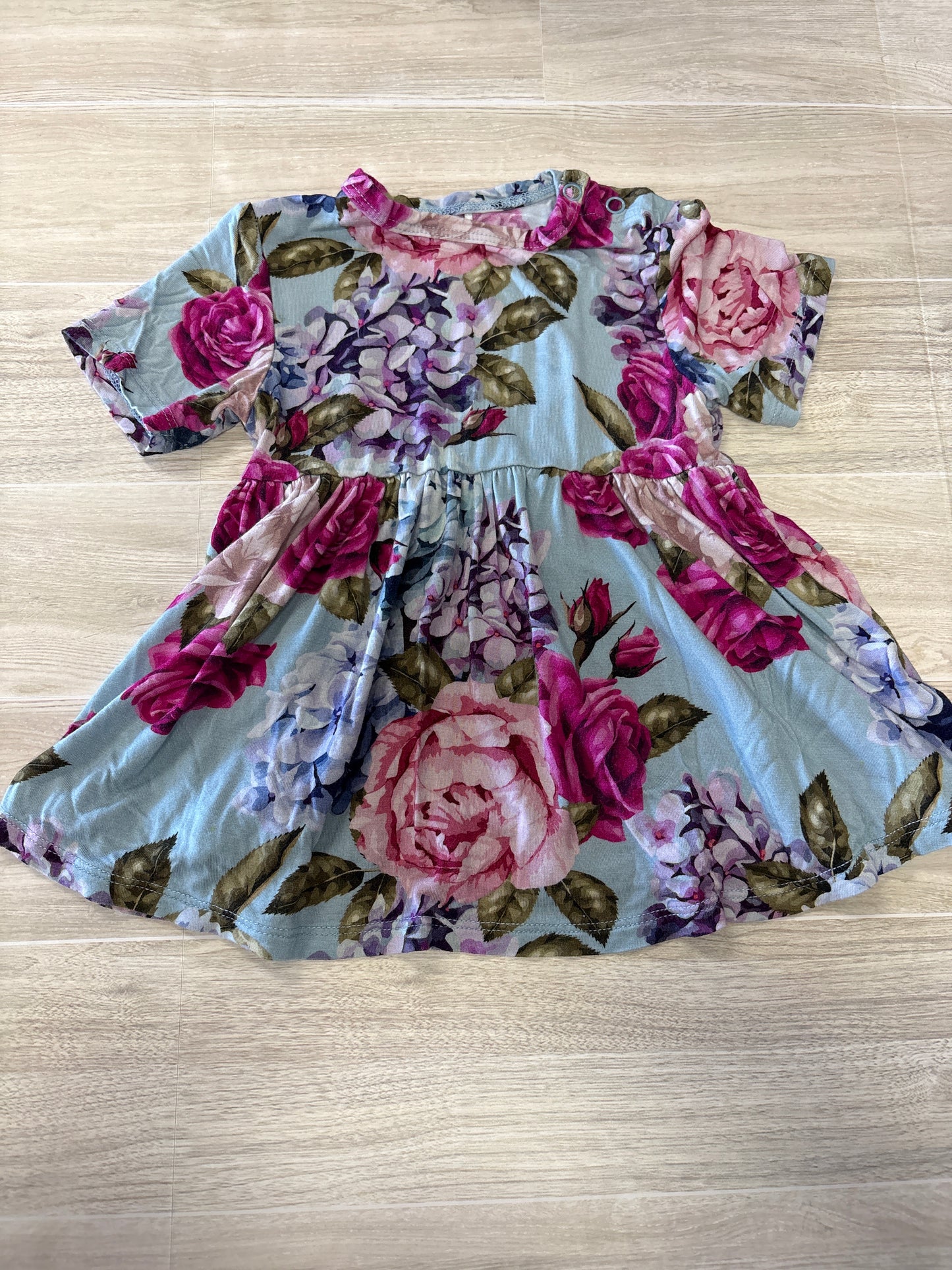 18-24m Posh Peanut Floral Top + Magenta Ruffle Bloomers