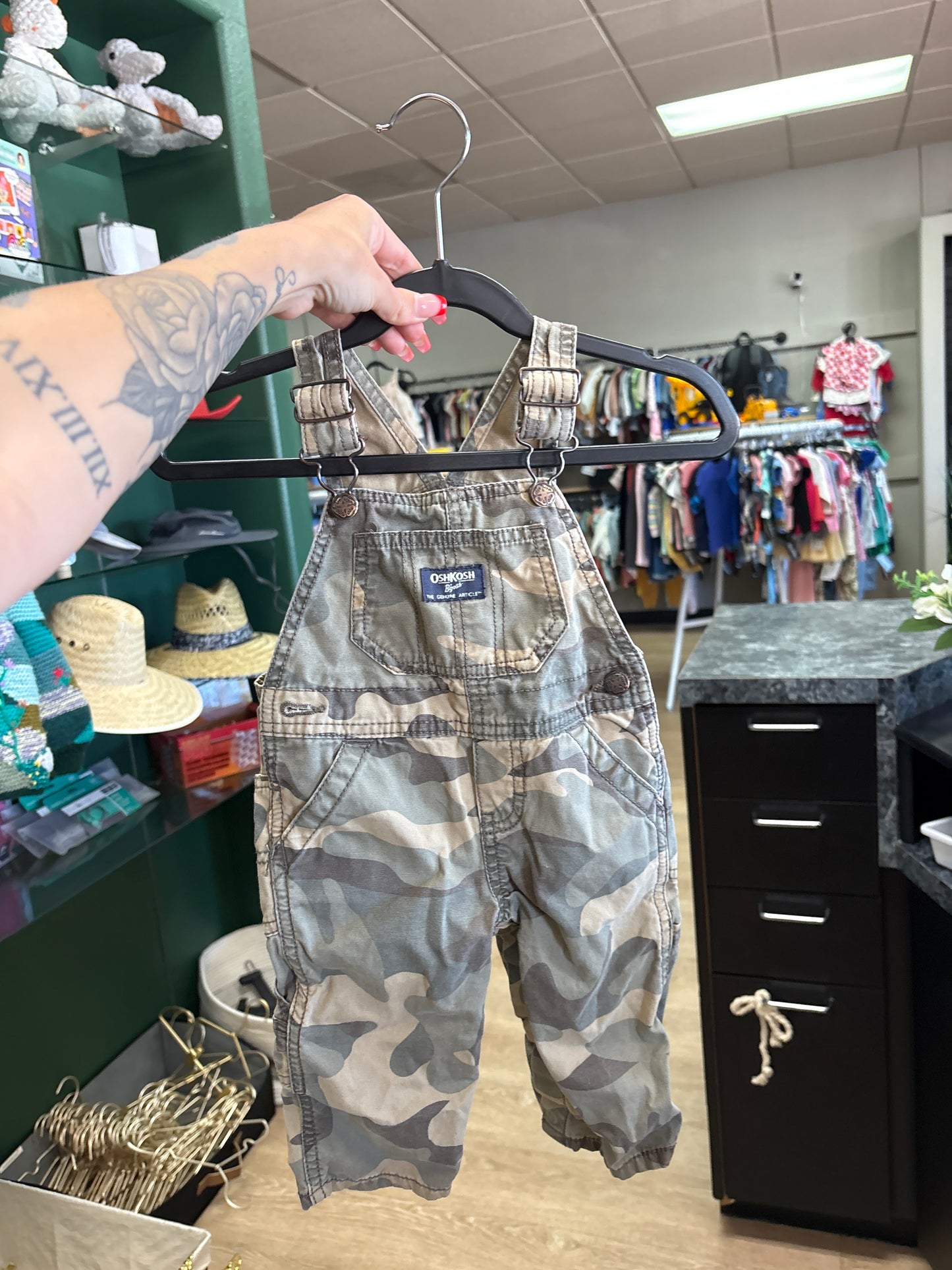 9m OshKosh Camo Overalls