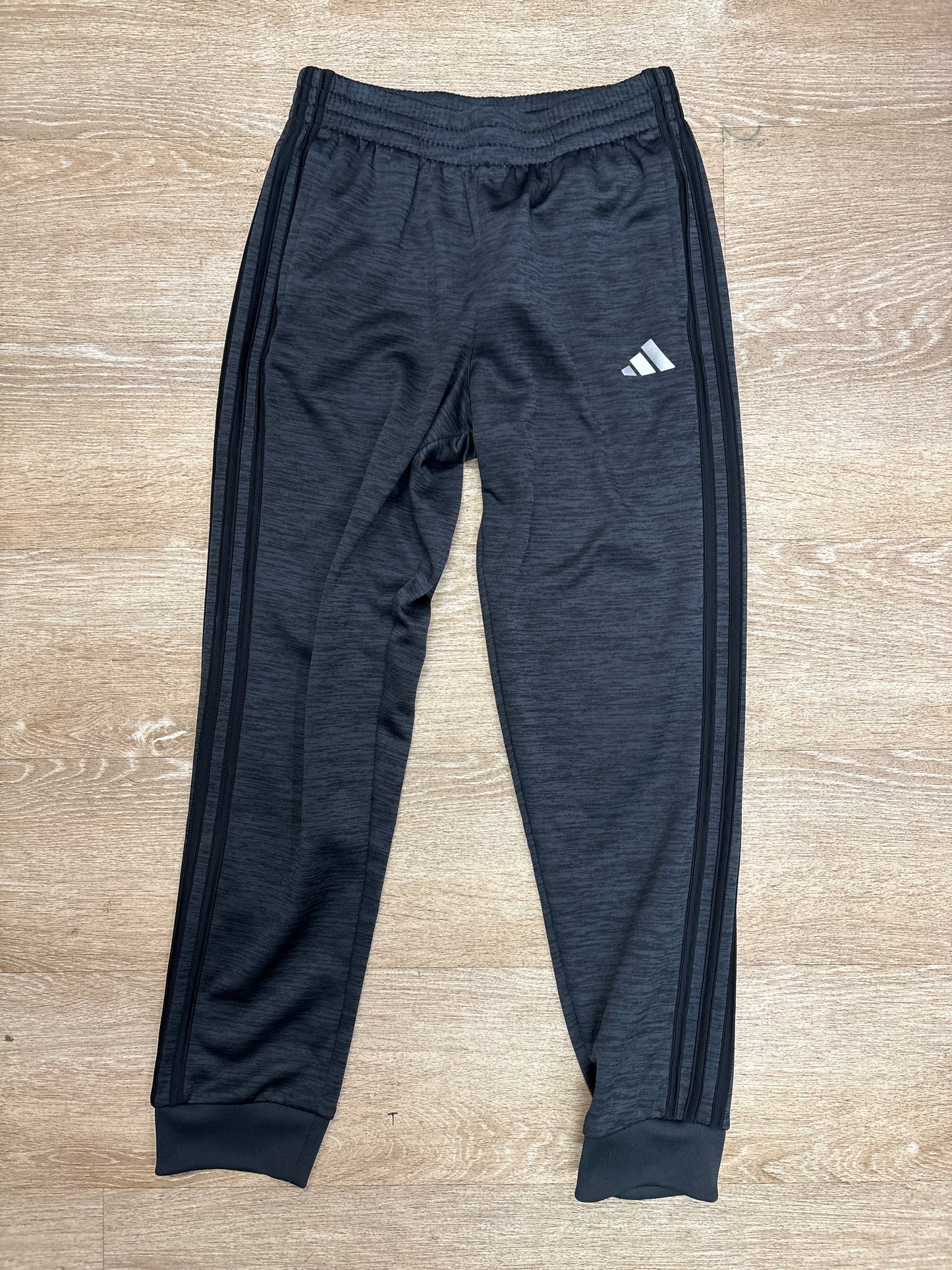 14/16 Adidas Heathered Black Sweatpant with Black Stripe