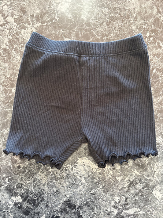 4T Black Ribbed Biker Short