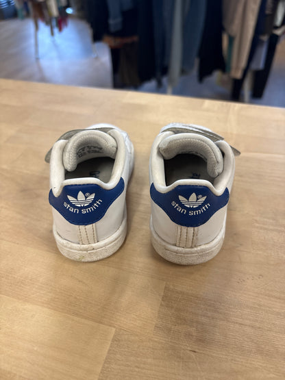 5.5c White/Blue Adidas x Stan Smith Velcro Shoes