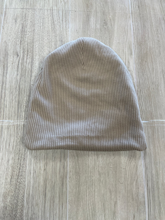Infant Tan Ribbed Beanie