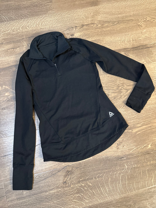 Womens Small Reebok Black Athletic Quarter Zip With Breathable Detail