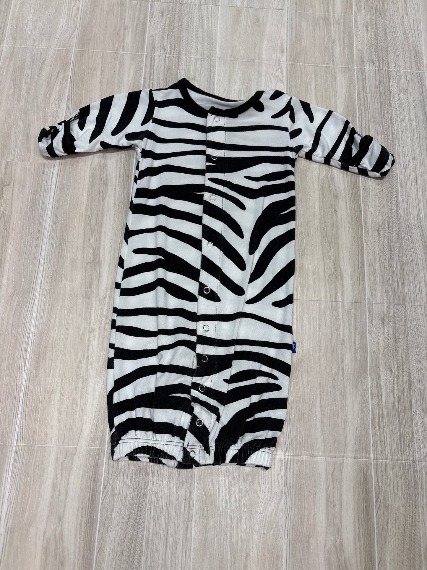 Newborn Kickee Pants Zebra Button Convertible Gown