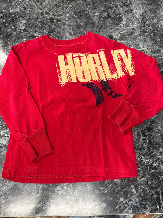 3T Hurley Red Long Sleeve Graphic Tee