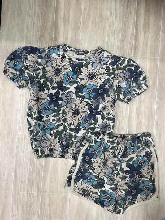 6 Blue/Green Floral 2 Piece Set - Blemish on Shorts
