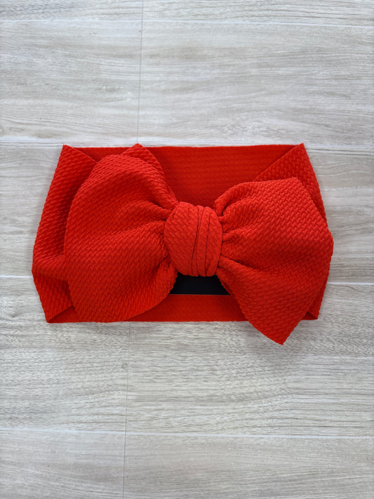 Stretchy Tomato Red Bow Headwrap