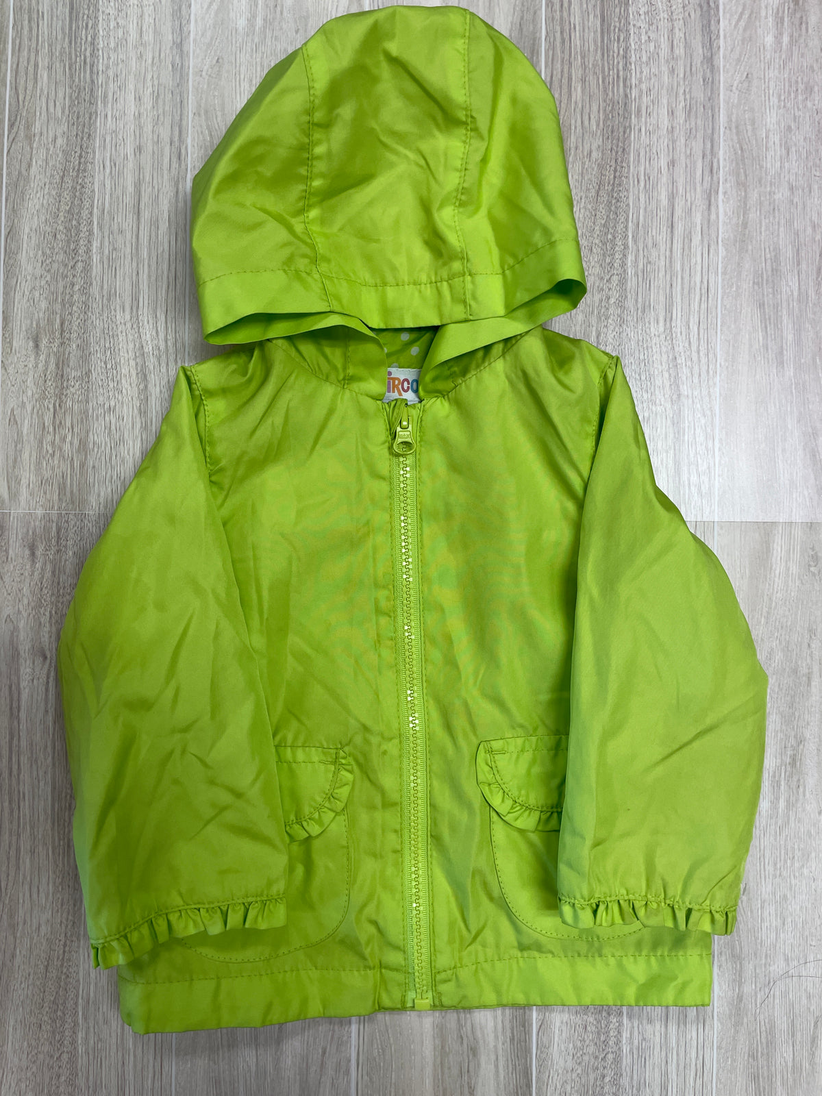 12m Lime Green Zip Up Windbreaker