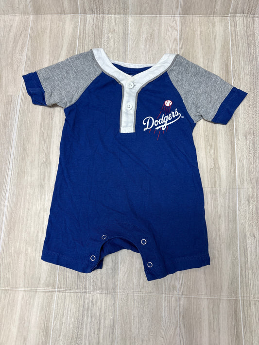 0/3m Dodger Baseball Shortie Romper