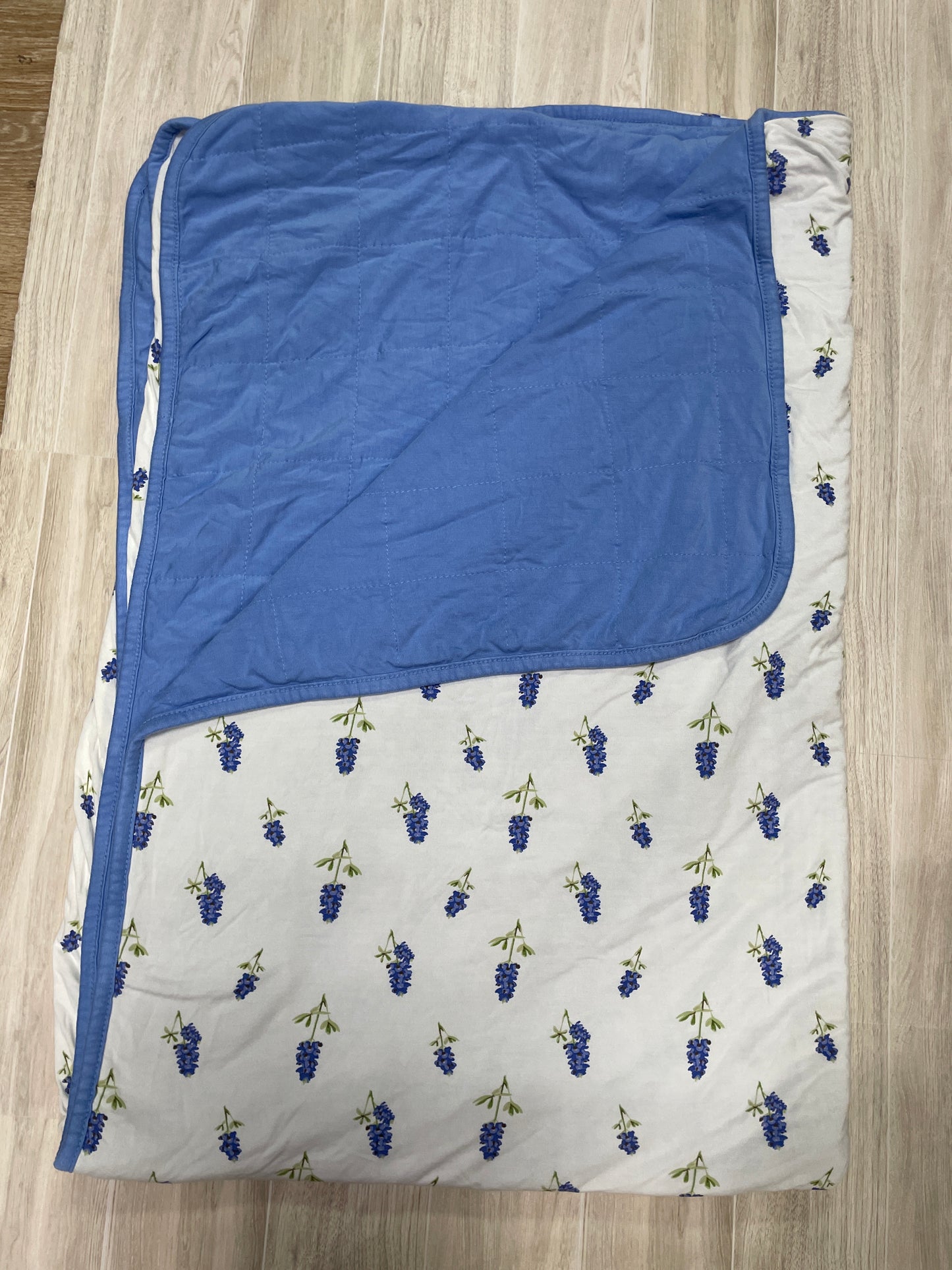 Kyte Reversible Quilted Blanket - Lupine/Blue