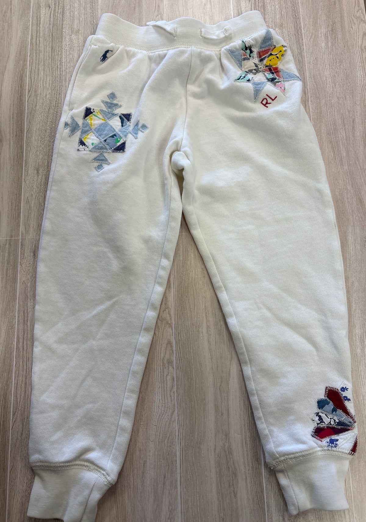 5 Ralph Lauren White Embroidered Hoodie + Jogger Set