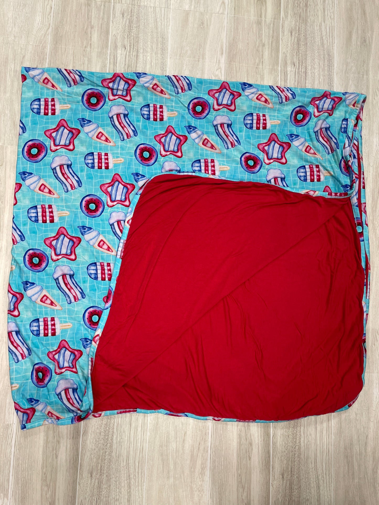 Birdie Bean Reversible Blanket - Patriotic Popsicles