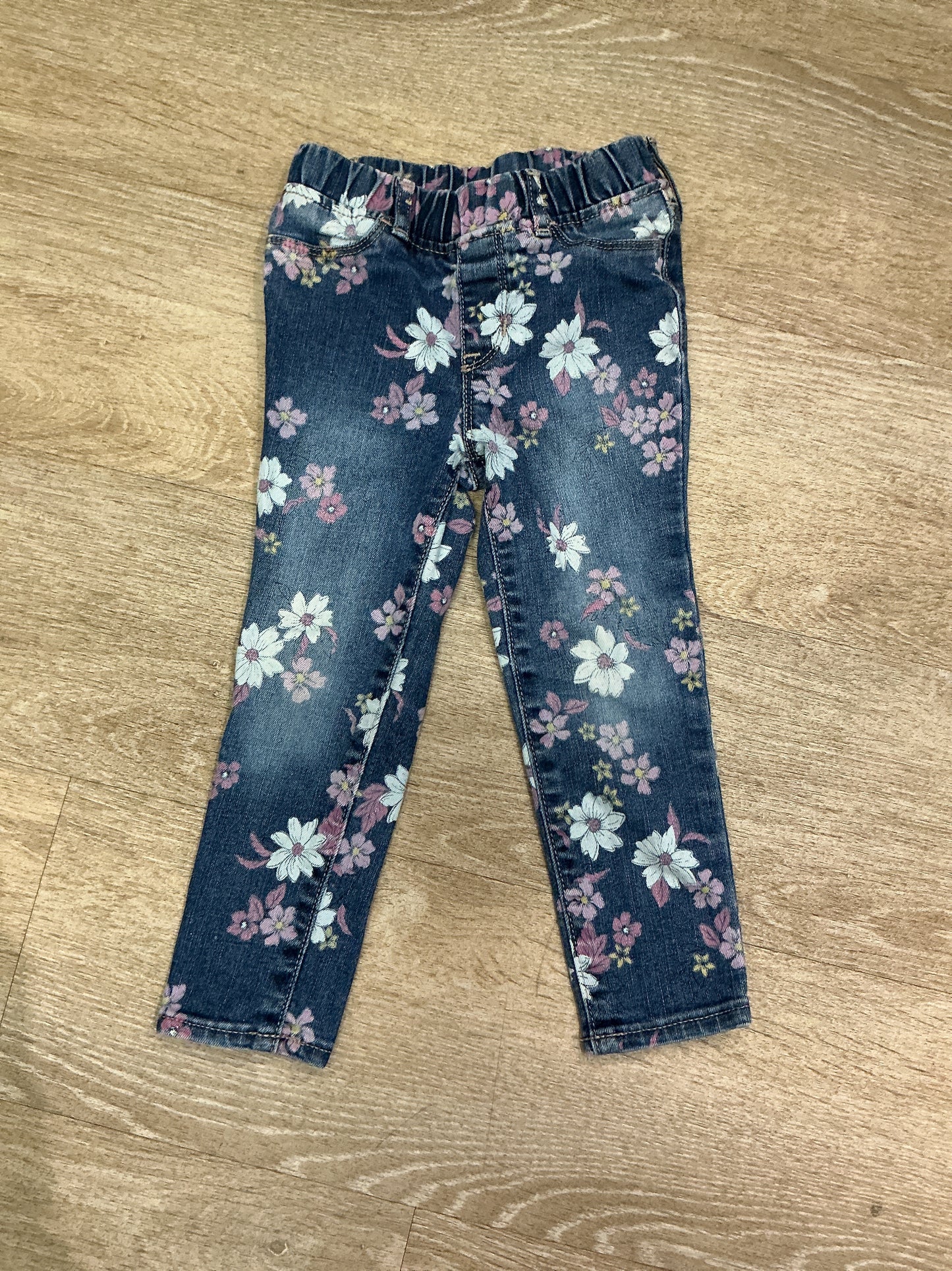4T Gap Floral Pull On Denim