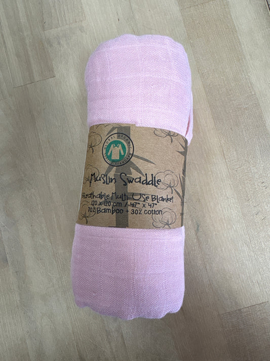 NWT Bamboo/Cotton Muslin Swaddle - Pink
