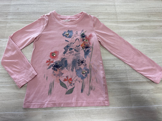 4T Pink OshKosh Cat Long Sleeve