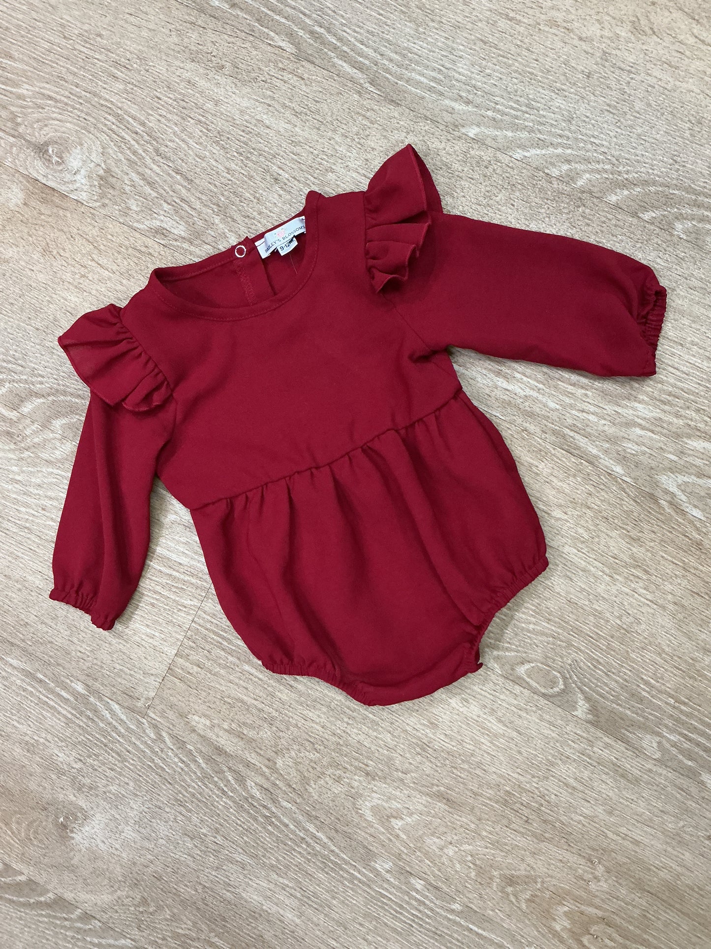 9-12m Maroon Long Sleeve Onesie