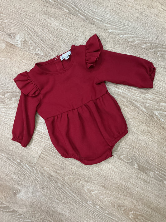 9-12m Maroon Long Sleeve Onesie