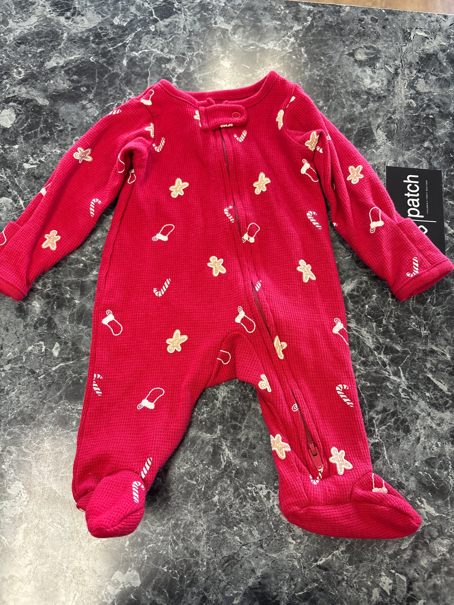Newborn Red Christmas Waffle Knit Pajama