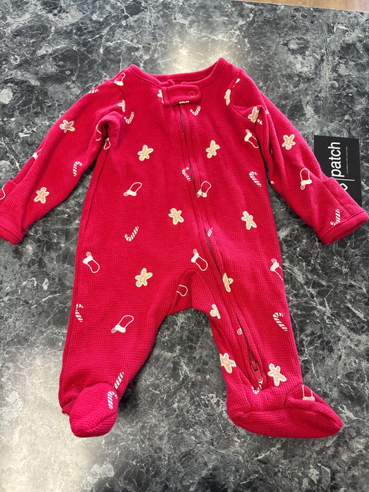 Newborn Red Christmas Waffle Knit Pajama