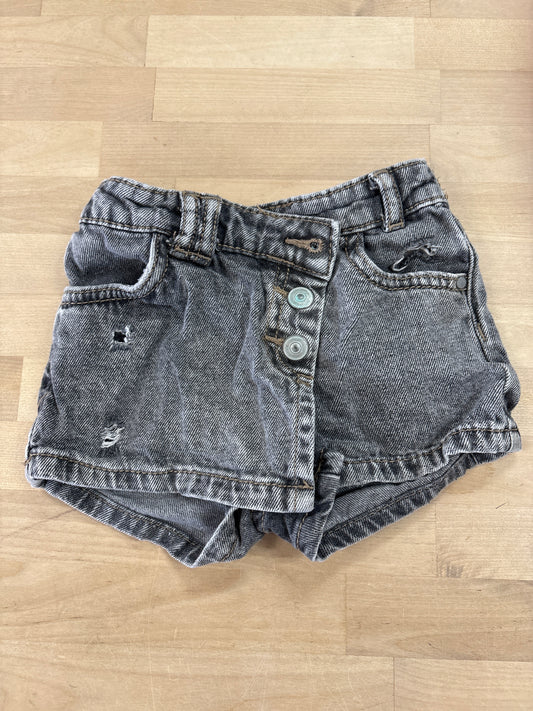 3T Acid Washed Grey Denim Skort