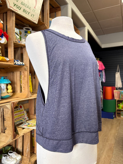 Womens 12 Lululemon Heathered Navy Racer Back Oversized Crop Tank