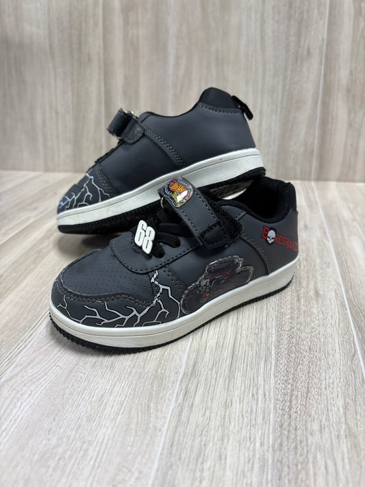 8c Grey Hot Wheels Monster Truck Velcro Sneakers