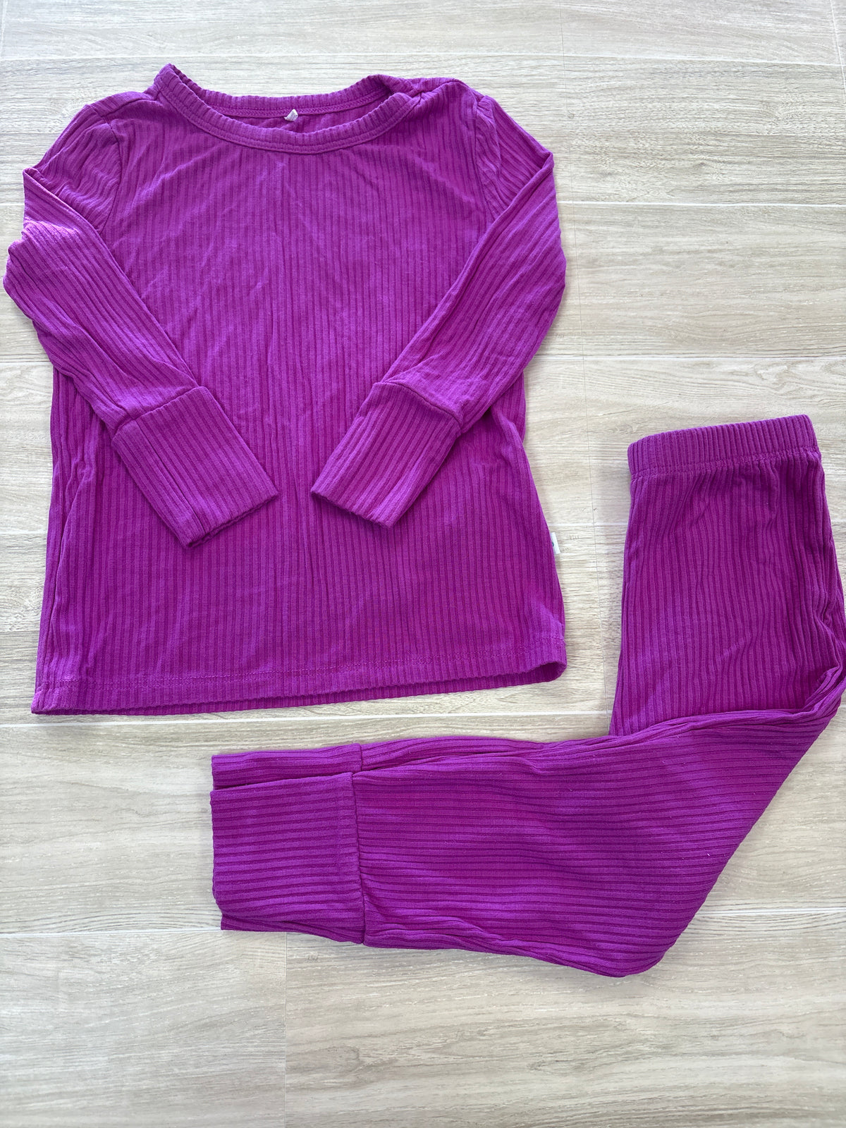 18/24m Posh Peanut Magenta Ribbed 2 Piece Pajama Set