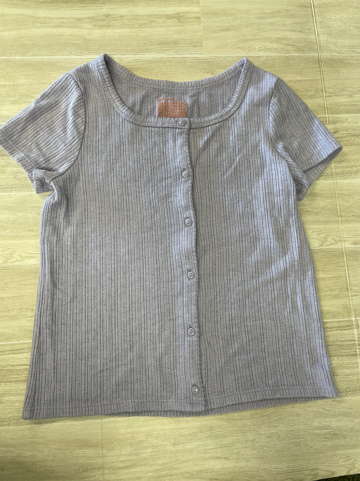 10/12 Lavender Button Eyelet Tee