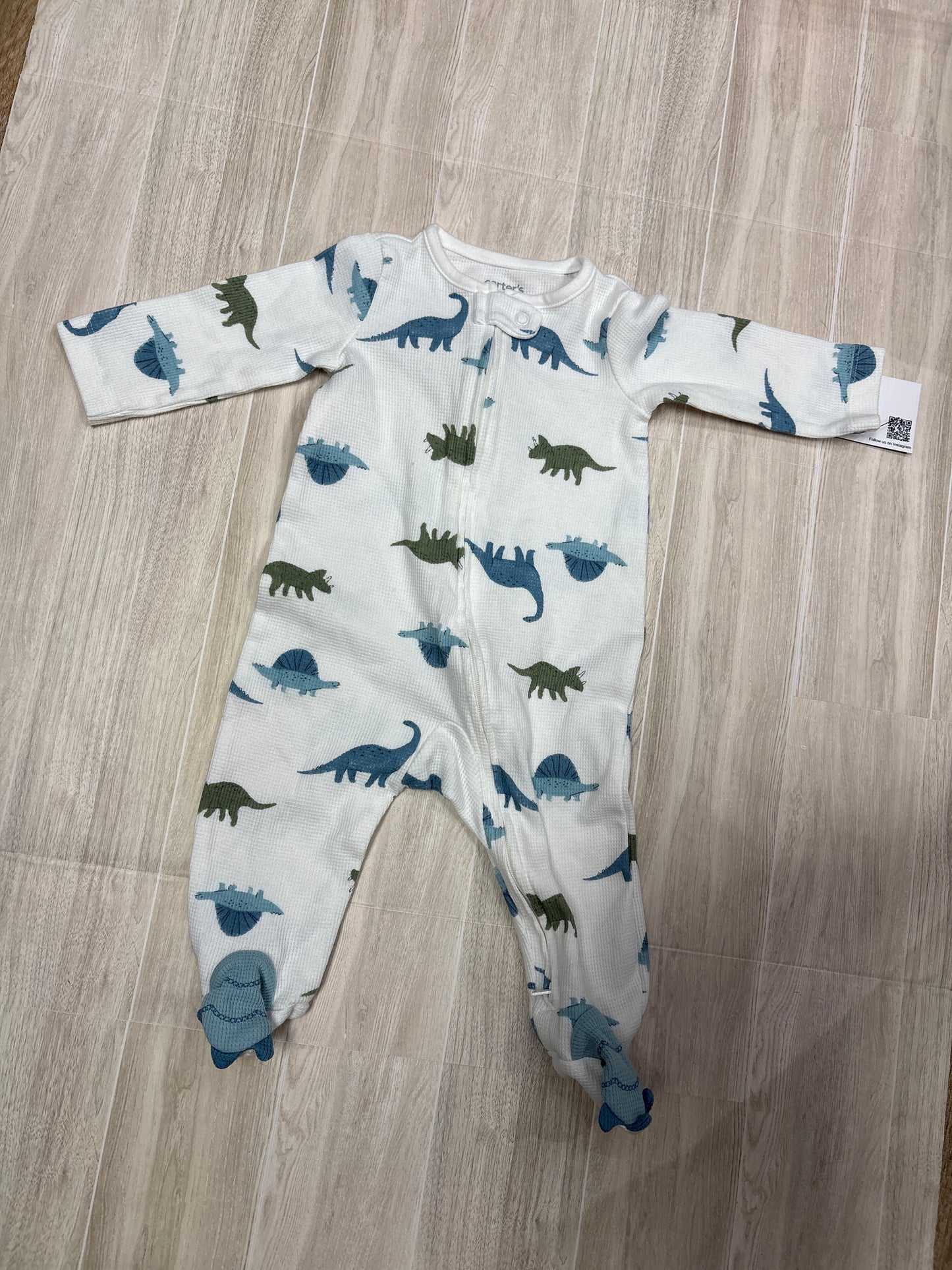 6m White Dino Pajama
