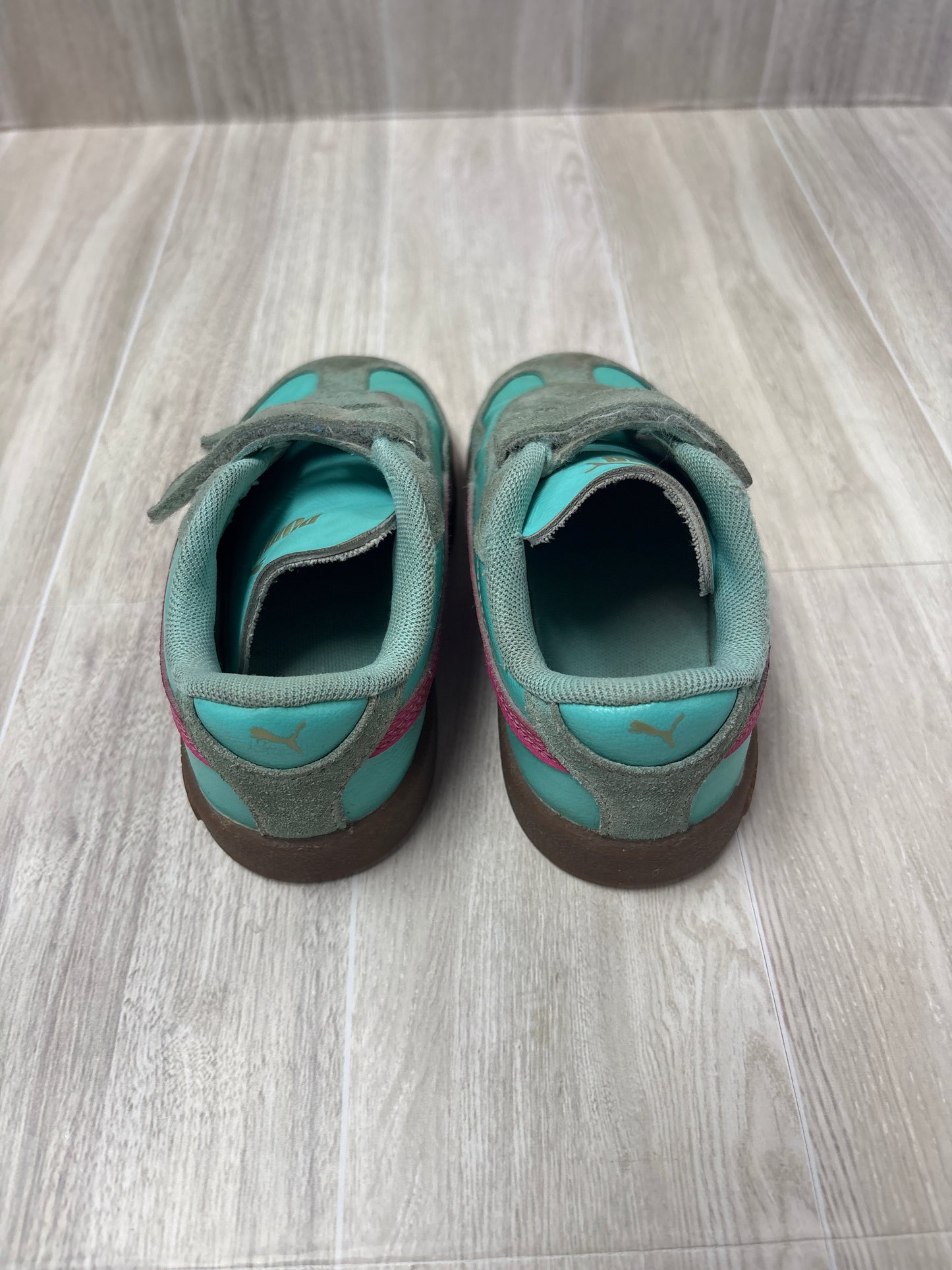 8c Puma Velcro Teal/Pink Shoes