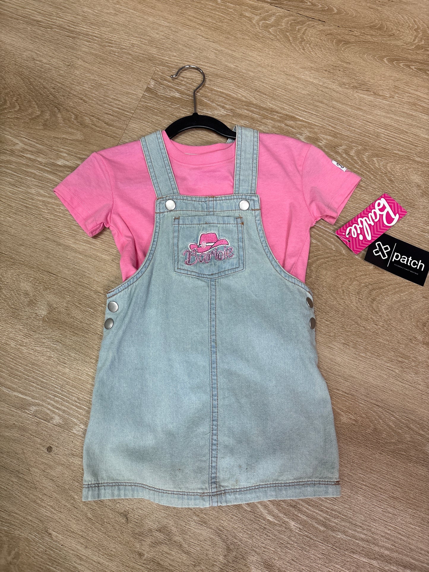 NWT 2T Pink Barbie Overall Set