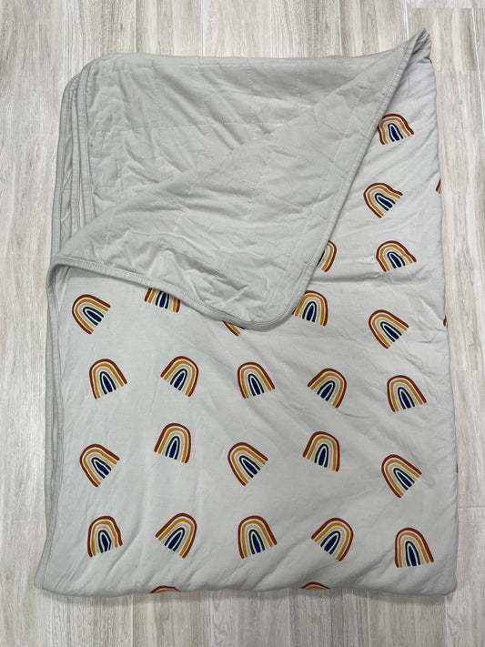 Kyte Reversible Quilted Blanket - Neutral Rainbows/Beige