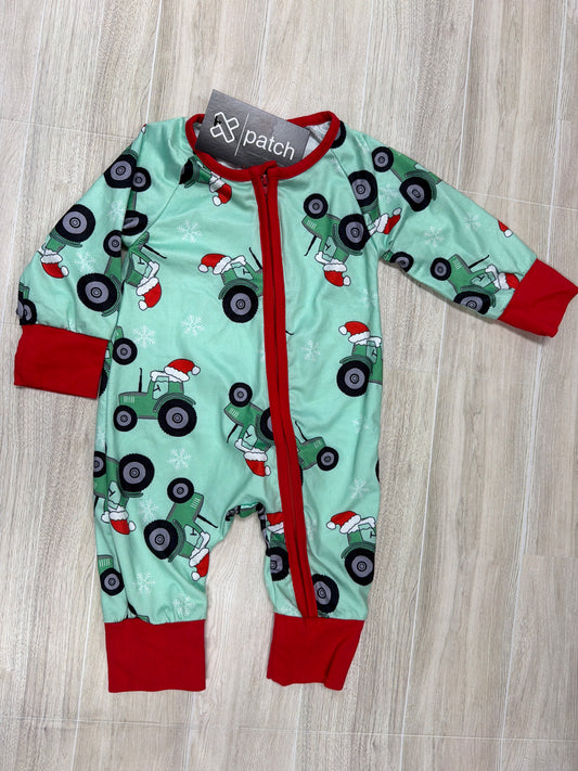 6m Tractor Santa Pajama Romper