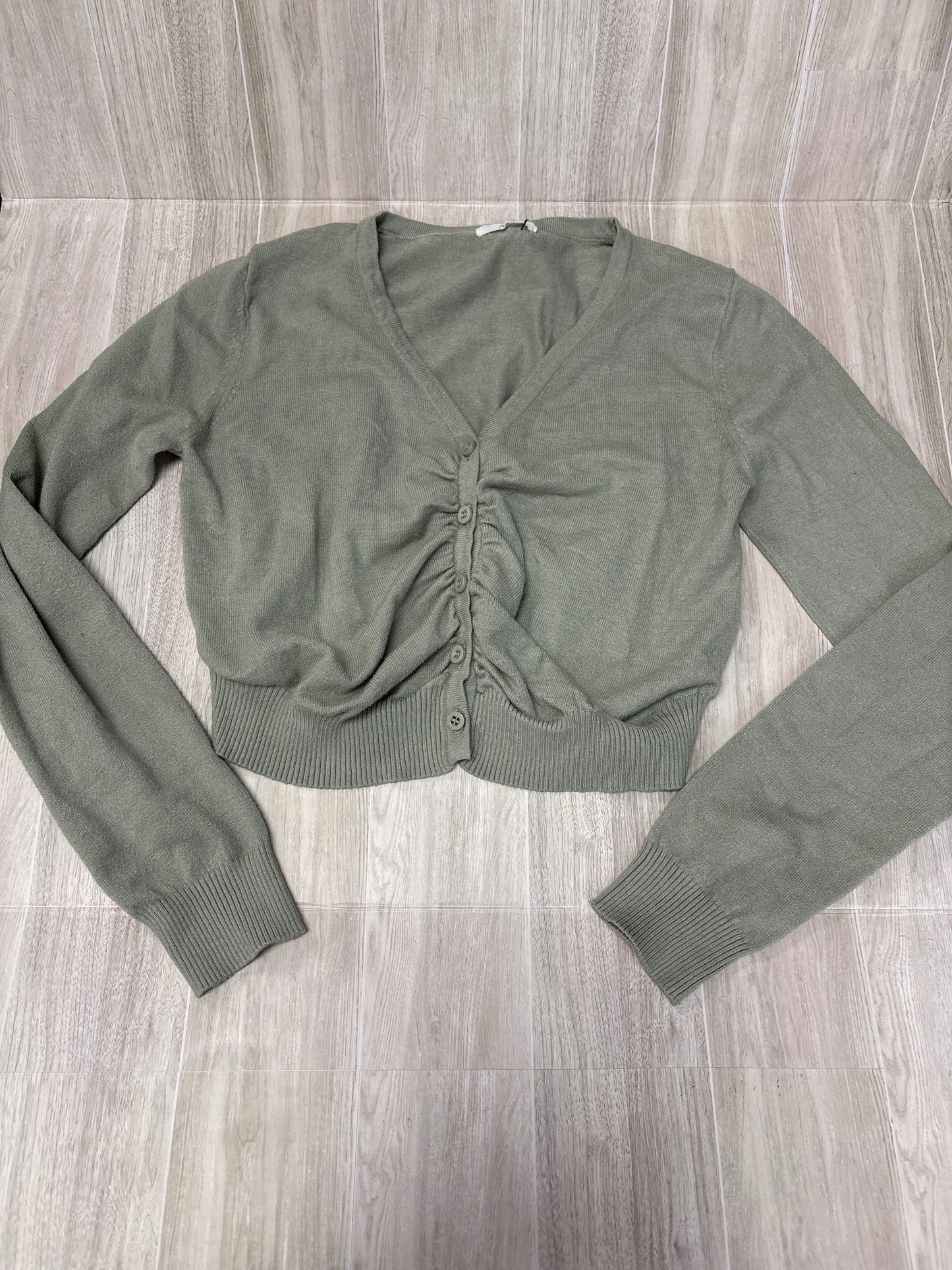 14/16 Light Olive Button Cardigan