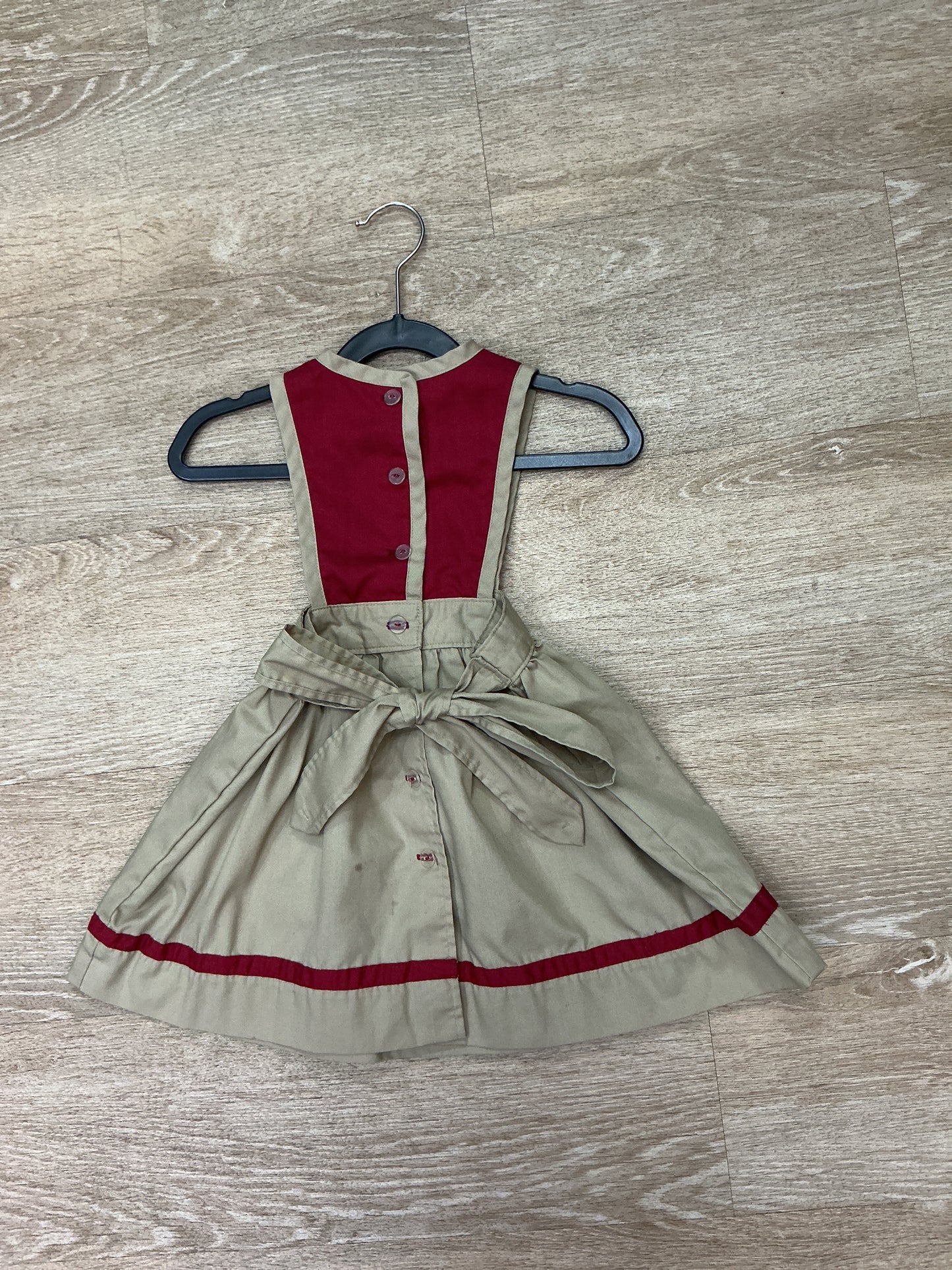 4T Tan/Red Heart Tank Dress