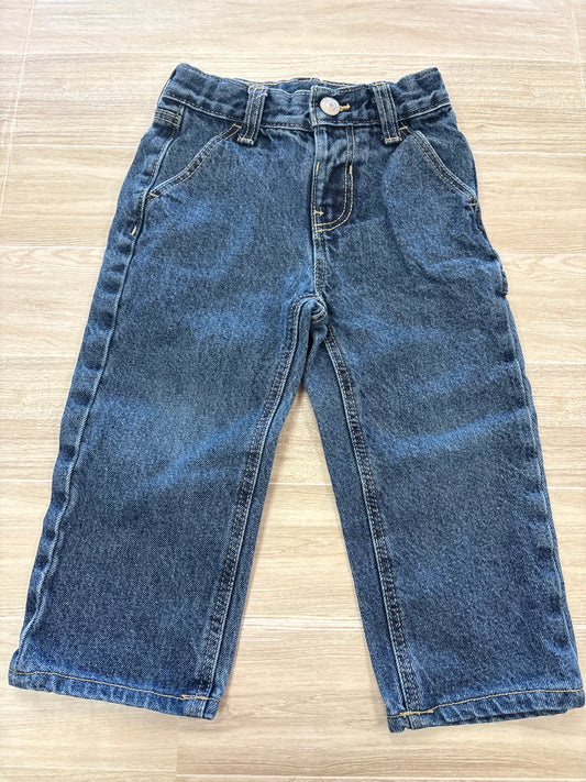 2T Medium Wash Baggy Straight Denim