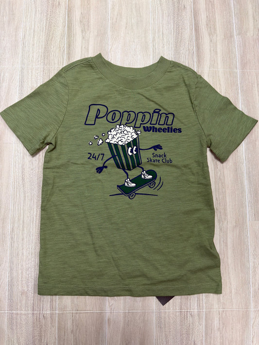 6 Olive Poppin Wheelies Graphic Tee
