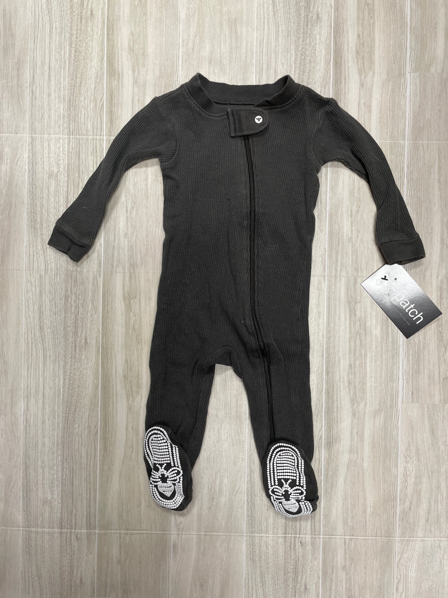 3-6m Burts Bees Charcoal Grey Waffle Knit Pajama